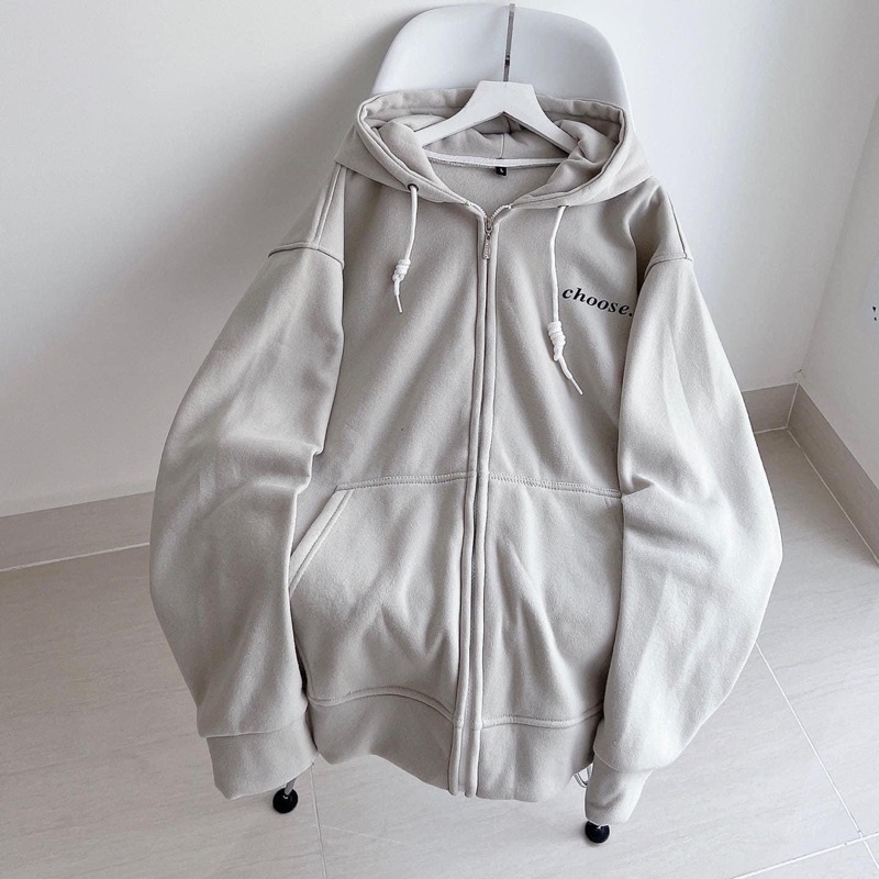 [ sẵn ] Áo Khoác Nỉ Form Rộng CHOOSE 2 màu [ nam nữ mặc ]