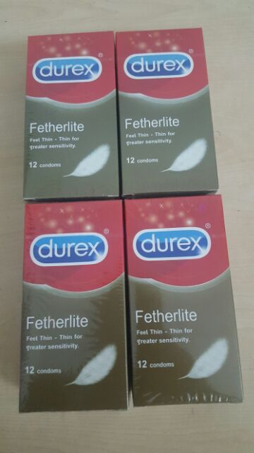 Combo 4 hộp Bao cao su SIÊU MỎNG Durex Fetherlite Tặng 1 hộp Vrt 3s - 51 cái