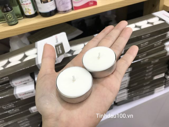 Nến tealight trắng 100 viên, đốt đủ 4 tiếng, không mùi, không khói, không muội đen