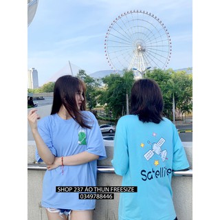 [Áo thun giá rẻ] Áo thun xanh dương Freesize tay lửng