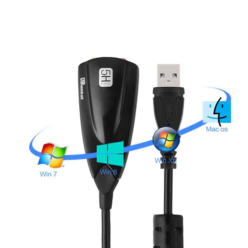 Đen Card Âm Thanh Usb7.1 Có Đường Kính Tiện Dụng