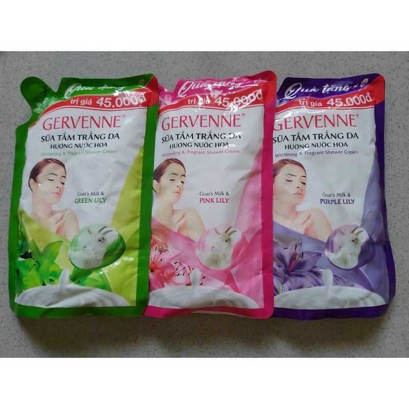 Sữa tắm túi 380g GERVENE tặng kèm Bình chiết