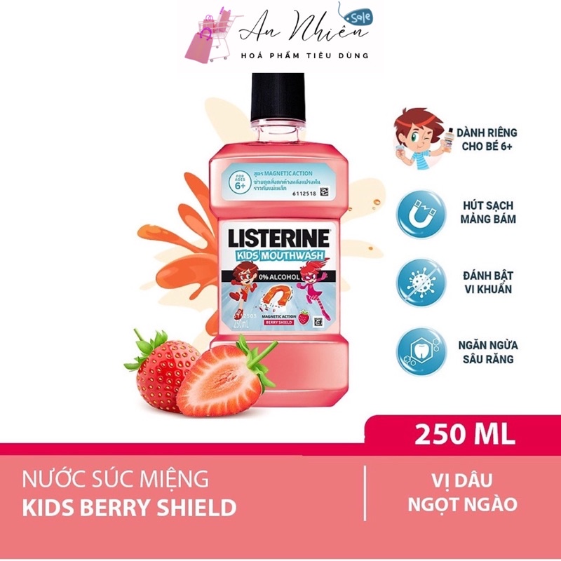Nước súc miệng Listerine Kids dành riêng cho trẻ trên 6 tuổi 250ml