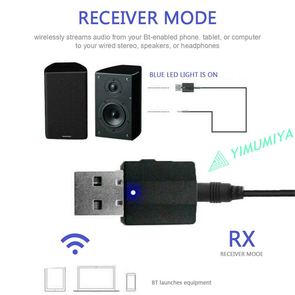 RCA Thiết Bị Truyền Nhận Âm Thanh Không Dây Bluetooth 5.0 2 Trong 1 Jack Cắm 3.5mm Cho Tv / Pc