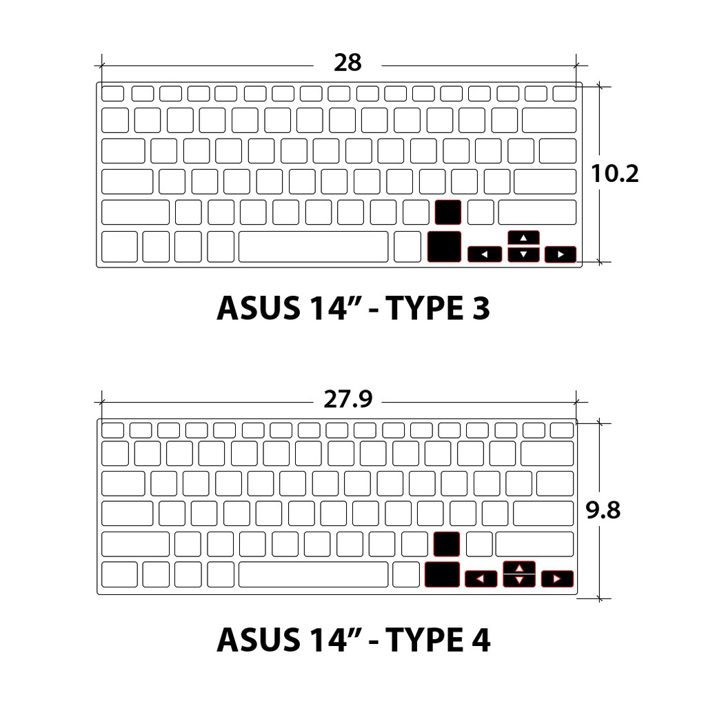 Tấm phủ bàn phím silicon ASUS 14" ôm phím