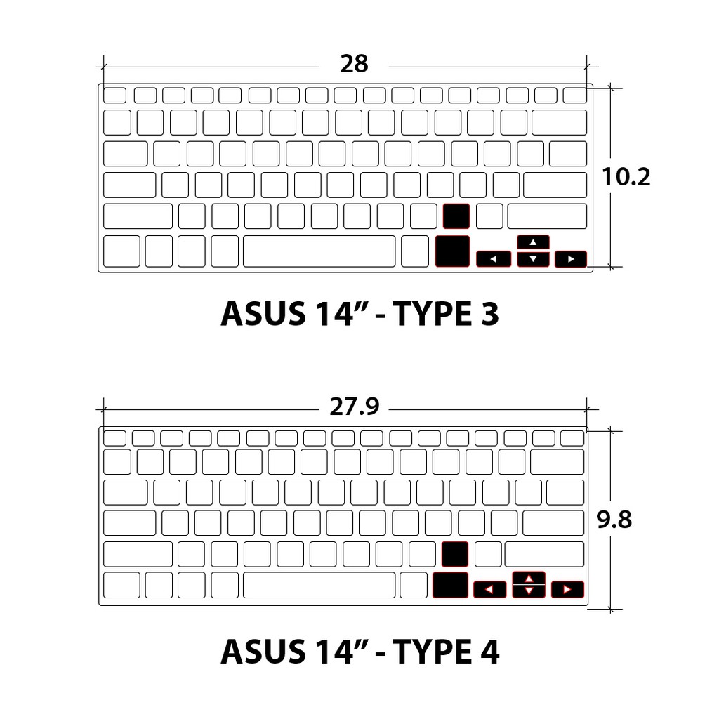 Tấm phủ bàn phím silicon ASUS 14" ôm phím (nhiều loại)