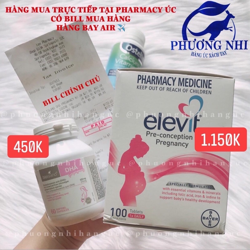 VIÊN UỐNG DHA CHO BÀ BẦU BIO ISLAND - FULL BILL CHEMIST/PHARMACY | Thế Giới Skin Care