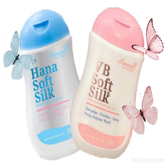 Dung dịch vệ sinh phụ nữ hana soft silk Hanayuki, giúp khử mùi vùng kín ,150ml
