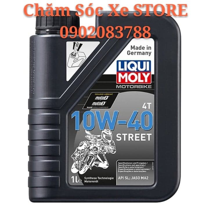 Nhớt Liqui Moly 10W-40 STREET 1 Lít- Nhớt xe Máy Liqui moly Chính Hãng Nhập Khẩu Đức 100% chamsocxestore