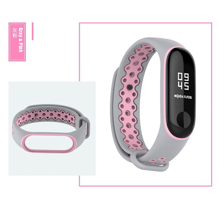 Combo dây đeo thay thế sport MIJOBS + 2 dán màn hình cho Xiaomi Miband 3, 4