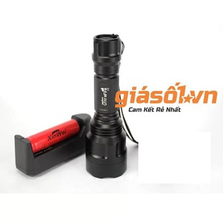 Đèn pin siêu sáng UltraFire C8+1 pin sạc+ 1 cục sạc