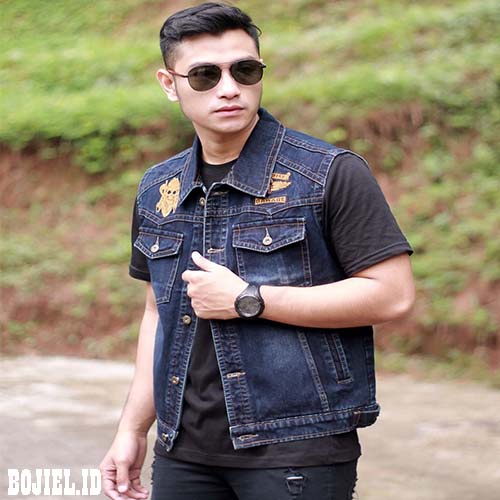Áo Khoác Jeans Không Tay Thời Trang Dành Cho Nam Màu Xanh Đen Tối Size M L XL XXL