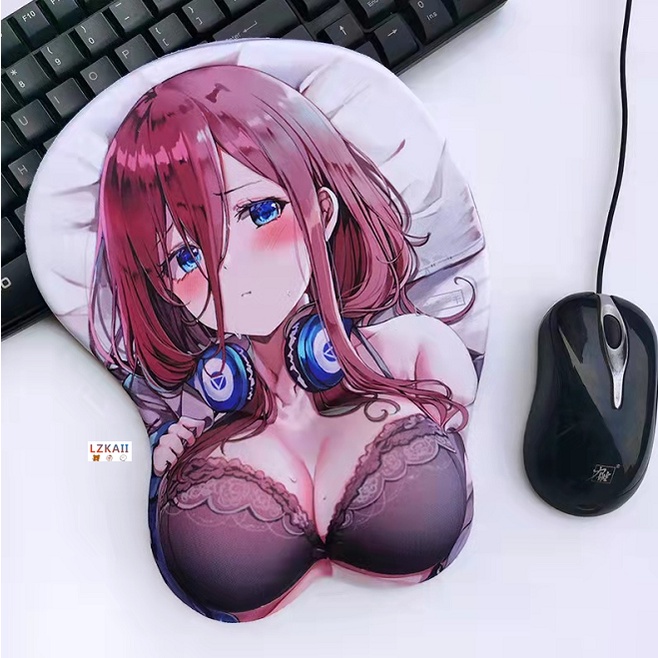 Miếng lót chuột máy tính in hình cô gái anime 3D gợi cảm