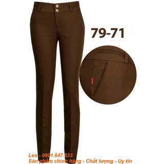 Quần tây Thái Hoà màu nâu đất vải cứng đứng quần 79-71