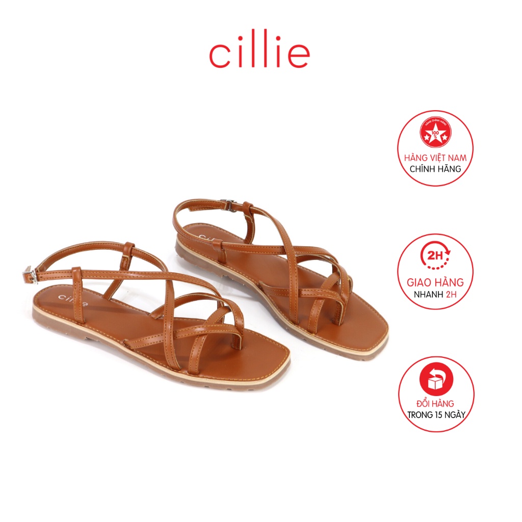 Giày sandal nữ đế bệt đan dây xỏ ngón thời trang đi biển đi chơi trẻ trung năng động cao cấp Cillie 1061