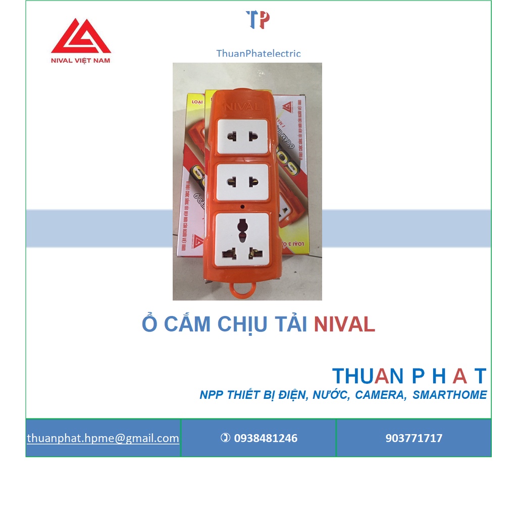 Ổ cắm siêu chịu tải đui sứ  NIVAL 6000w ( 2s-3s-4s Chính hãng ) NIVAL THUẬN PHÁT ELECTRIC