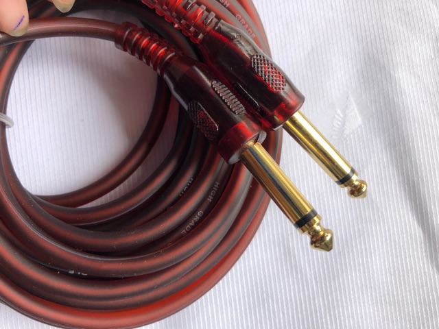 Dây 2 đầu jack 6.5ly dài 5 mét màu nâu đỏ