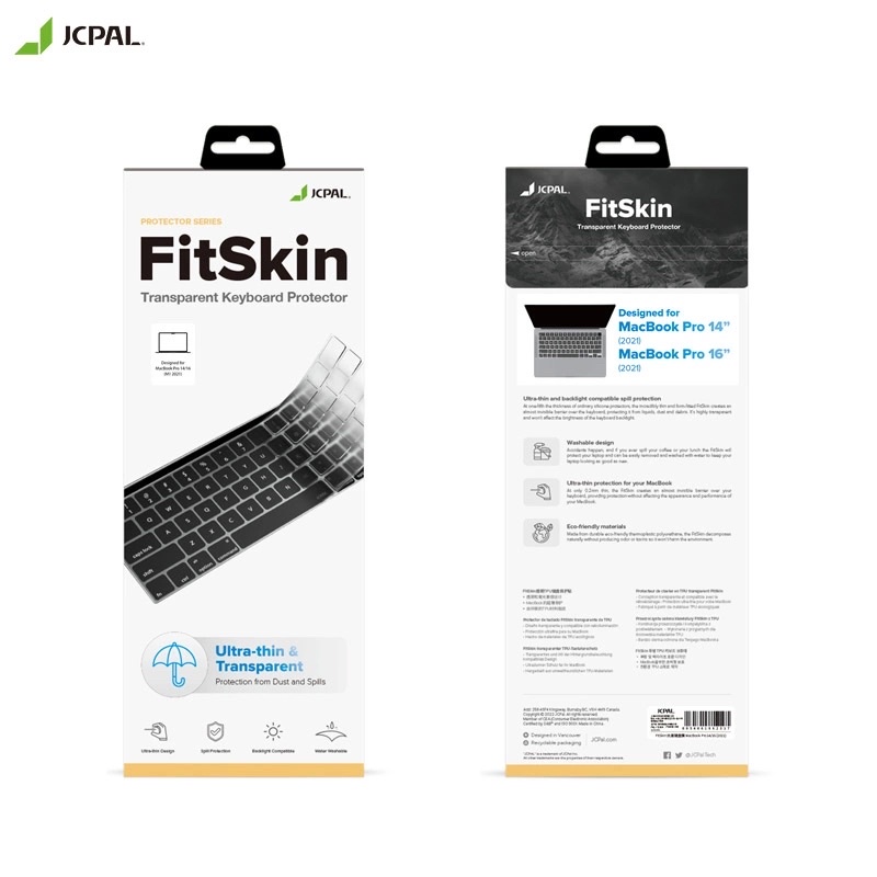 PHỦ PHÍM JCPAL FITSKIN TPU MB PRO 14&quot; / 16&quot; 2021