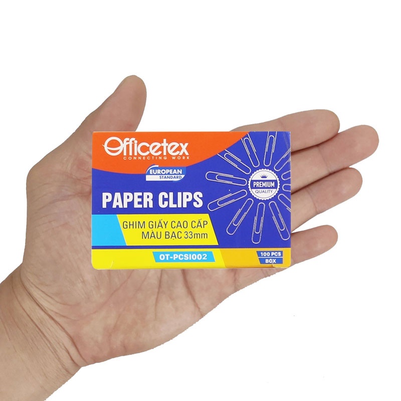 Ghim Giấy Cao Cấp 33mm Officetex OT-PCSI002 - 100 Ghim/Hộp - 8935276453392