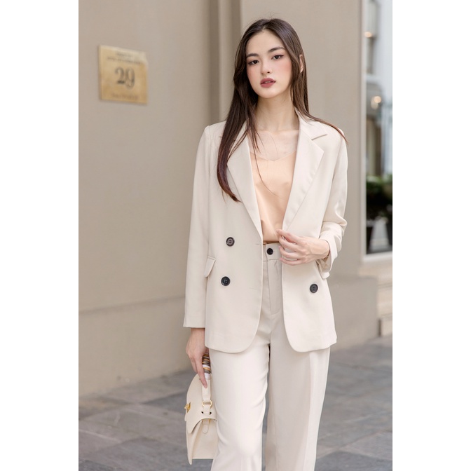 Quần ống suông màu be Stella - MAIIMER