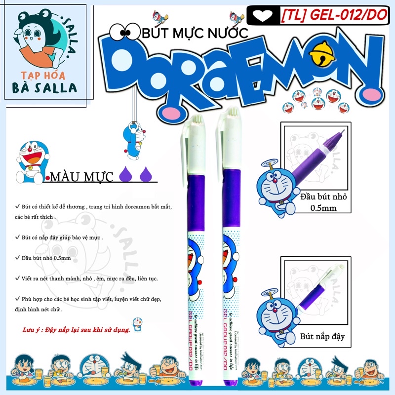 1 Cây Bút Mực nước doreamon màu tím