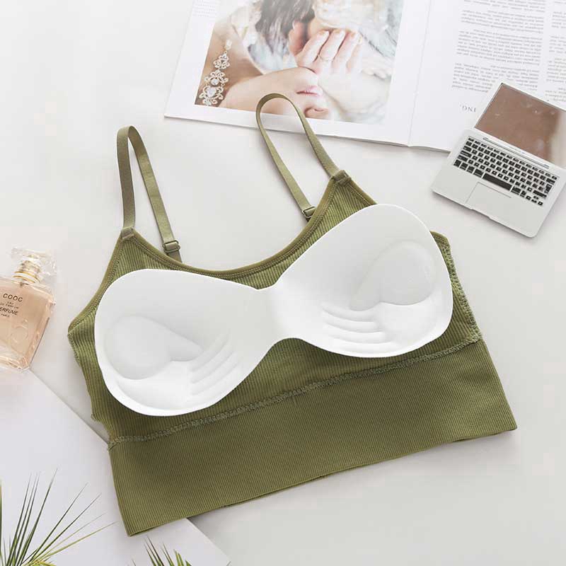 AOFEIQIKE Áo ngực cotton mềm mại phong cách tối giản cho nữ
