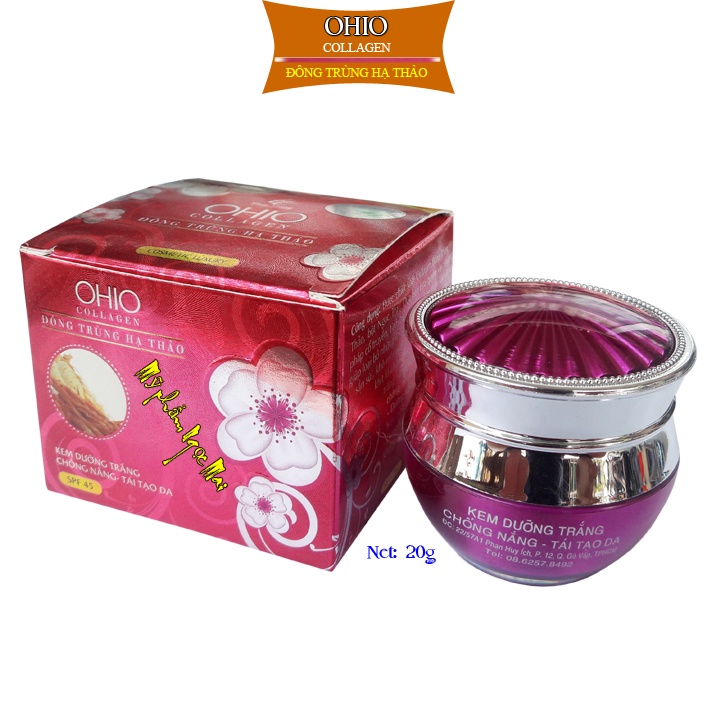Kem dưỡng trắng - Chống nắng - Tái tạo da OHIO Collagen - Đông Trùng Hạ Thảo