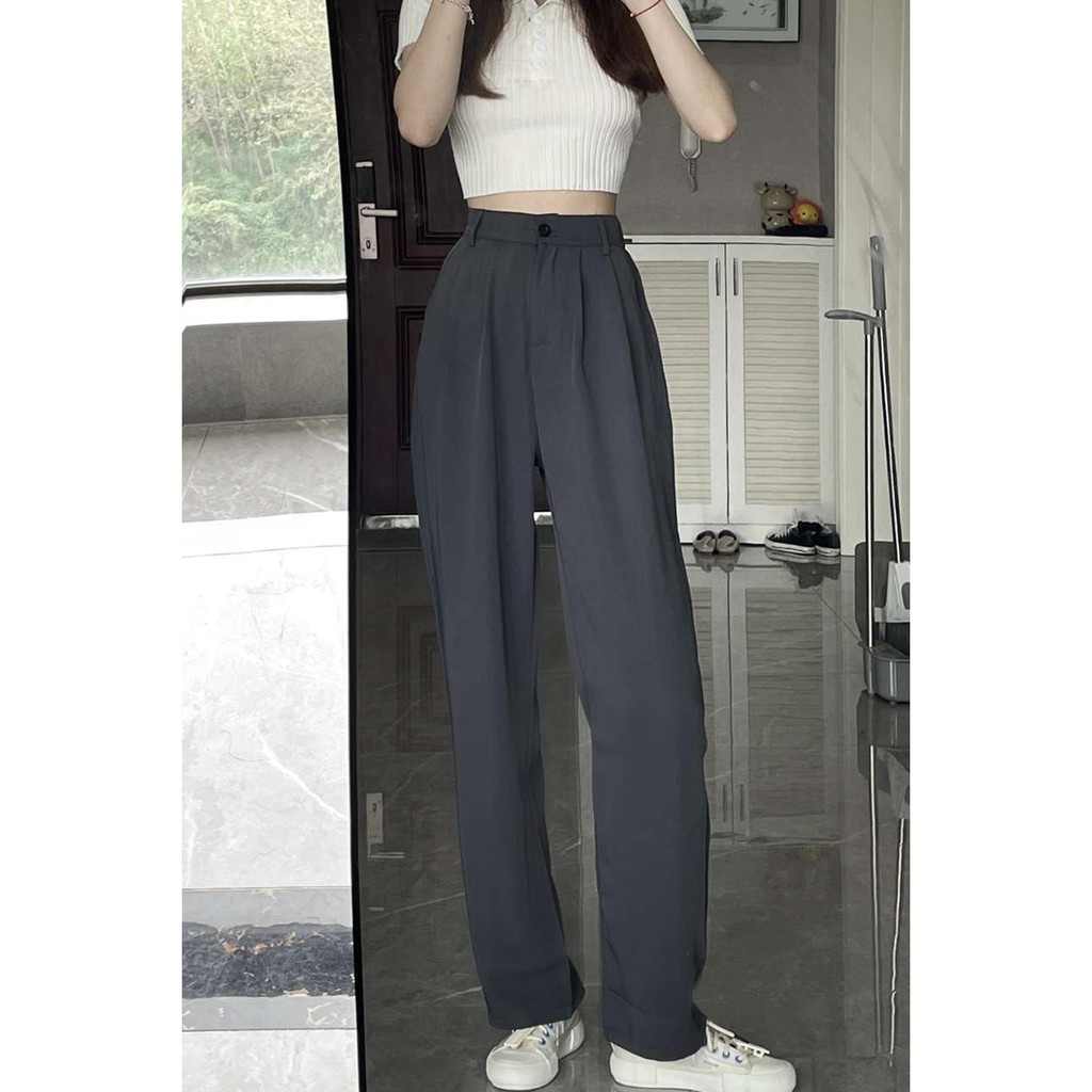 Quần Tây Ống Đứng Rose Blackpink Chất Cao Cấp Form Chuẩn Phong Cách Retro Hàn