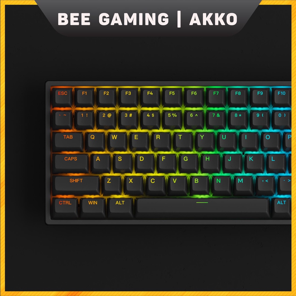 Bàn phím cơ AKKO 3084 v2 RGB – Black / White (Foam tiêu âm / Hotswap / AKKO CS Jelly switch)