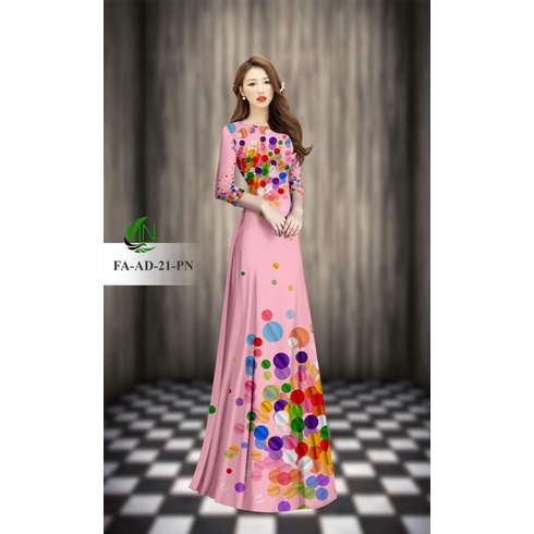 Vải may áo dài in 3D xinh.Có clip vải thật