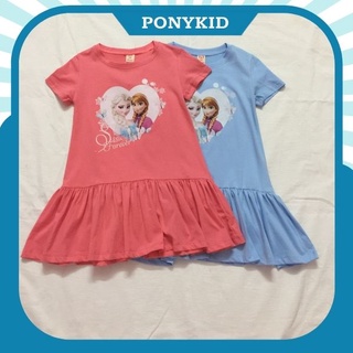 Váy Elsa ngắn tay chất cotton 100% cao cấp cho bé gái