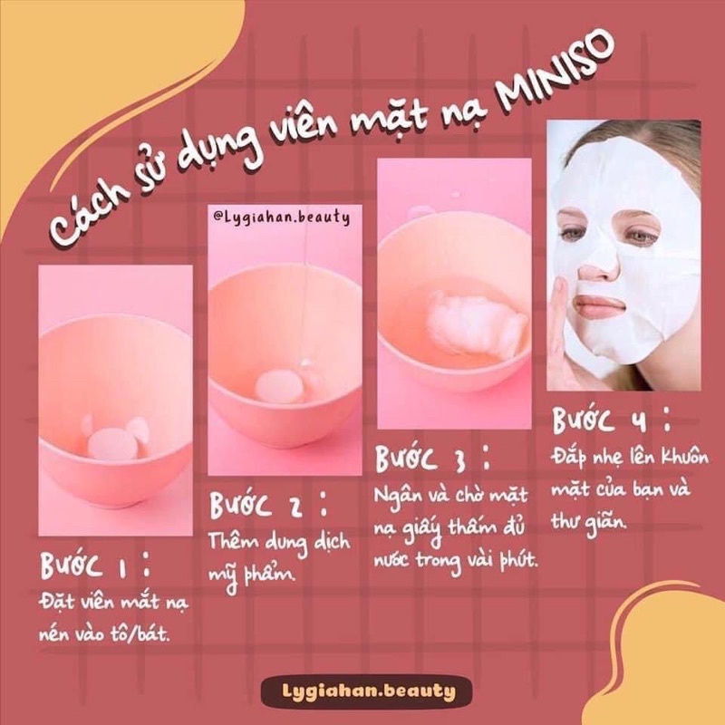 MẶT NẠ NÉN 𝐌𝐈𝐍𝐈𝐒𝐎 Nhật Bản túi 100 viên tiện dụng, nhỏ gọn, xinh xắn🌸🌸