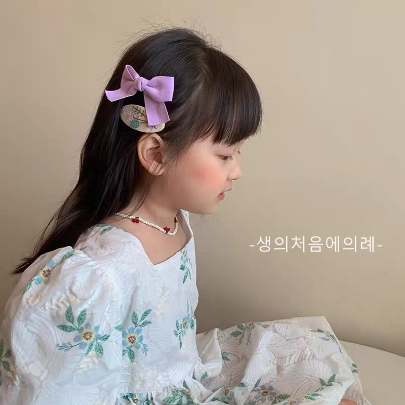 Set kẹp NƠ và kẹp thêu tiểu thư cho bé