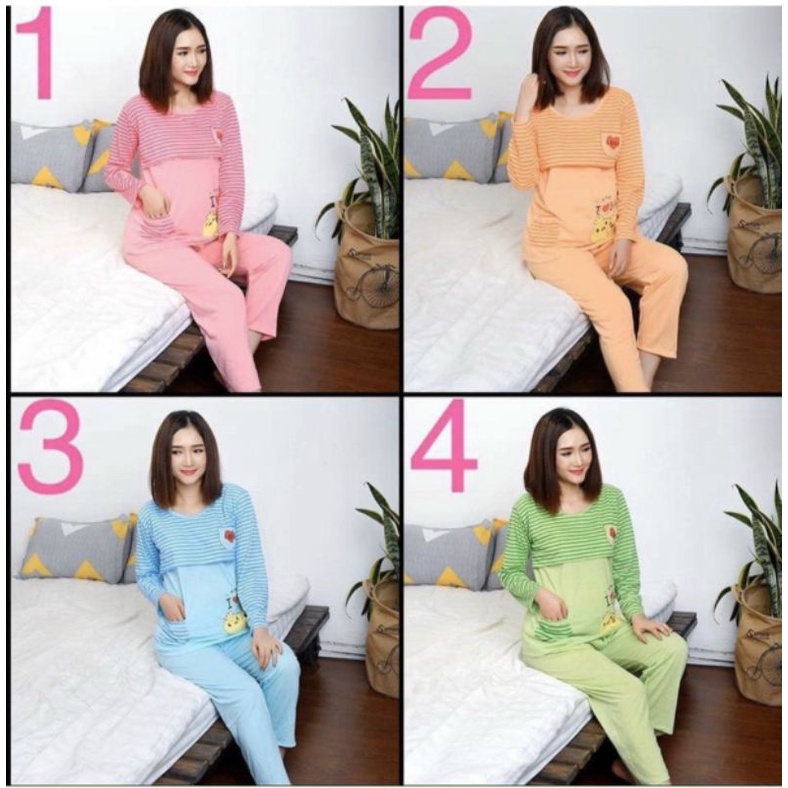 Bộ bầu và sau sinh coton dài tay