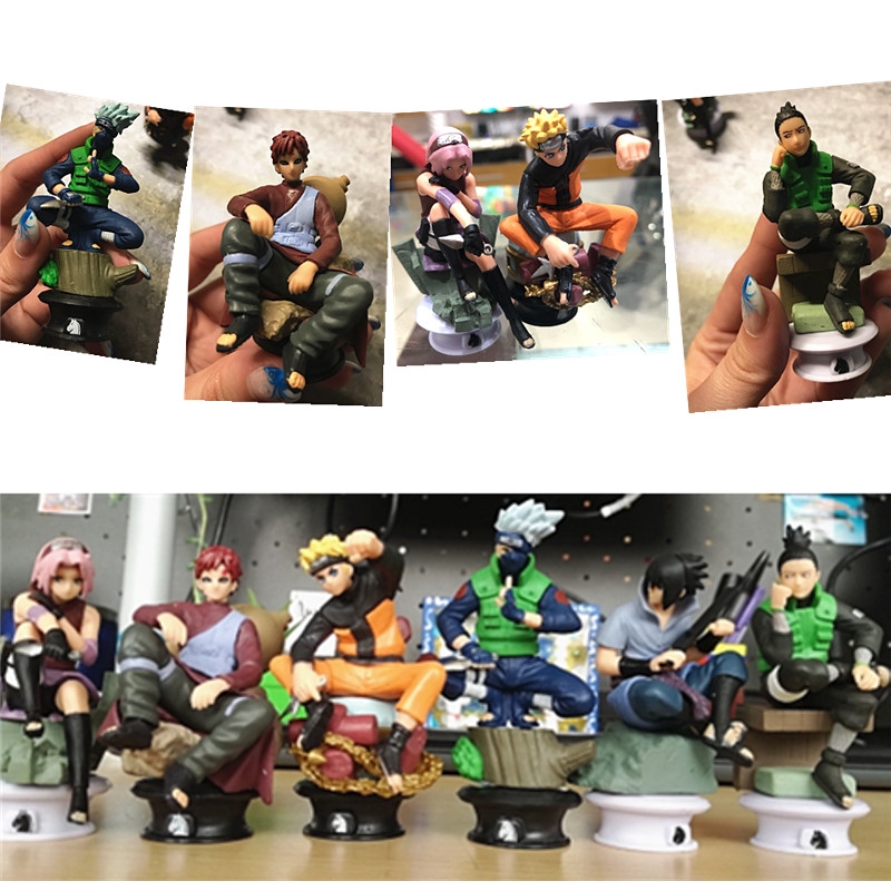 6pcs/set Naruto Action Figures Dolls Chess New PVC Anime Naruto Sasuke Gaara Model Figurines Toy Action Figure