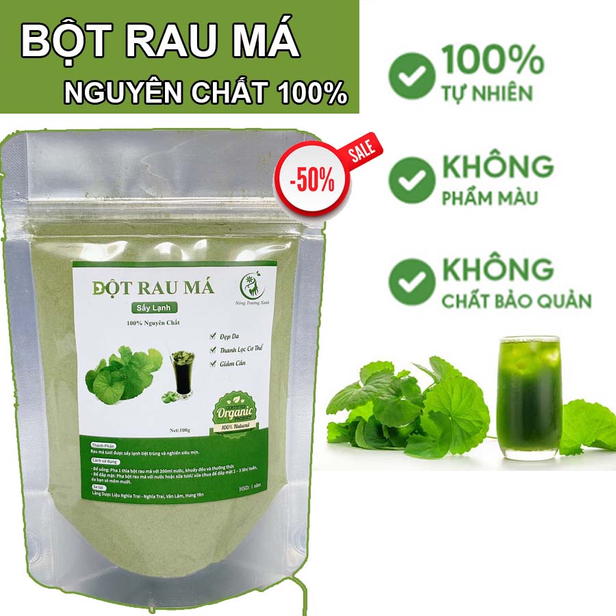 Bột Rau Má Sấy Lạnh Nguyên Chất Hữu Cơ 100g