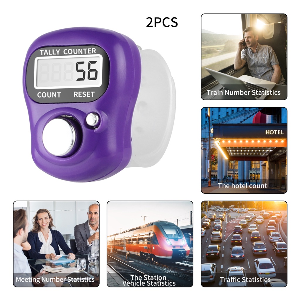 Hand Held Useful Digital Display Knitting Crochet Amigurumi Purple/Green Stich Row Tally Counter