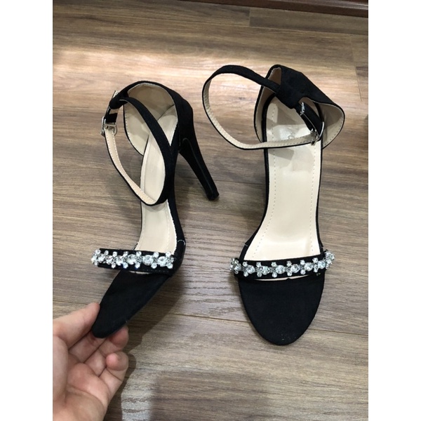Ảnh Thật Giày Sandal cao gót nhọn quai đá lấp lánh 2 kiểu quai A57 A53