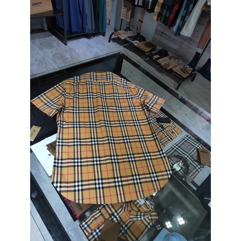 Áo sơ mi nam ngắn tay Burberry cao cấp nhập khẩu Auth new 2022