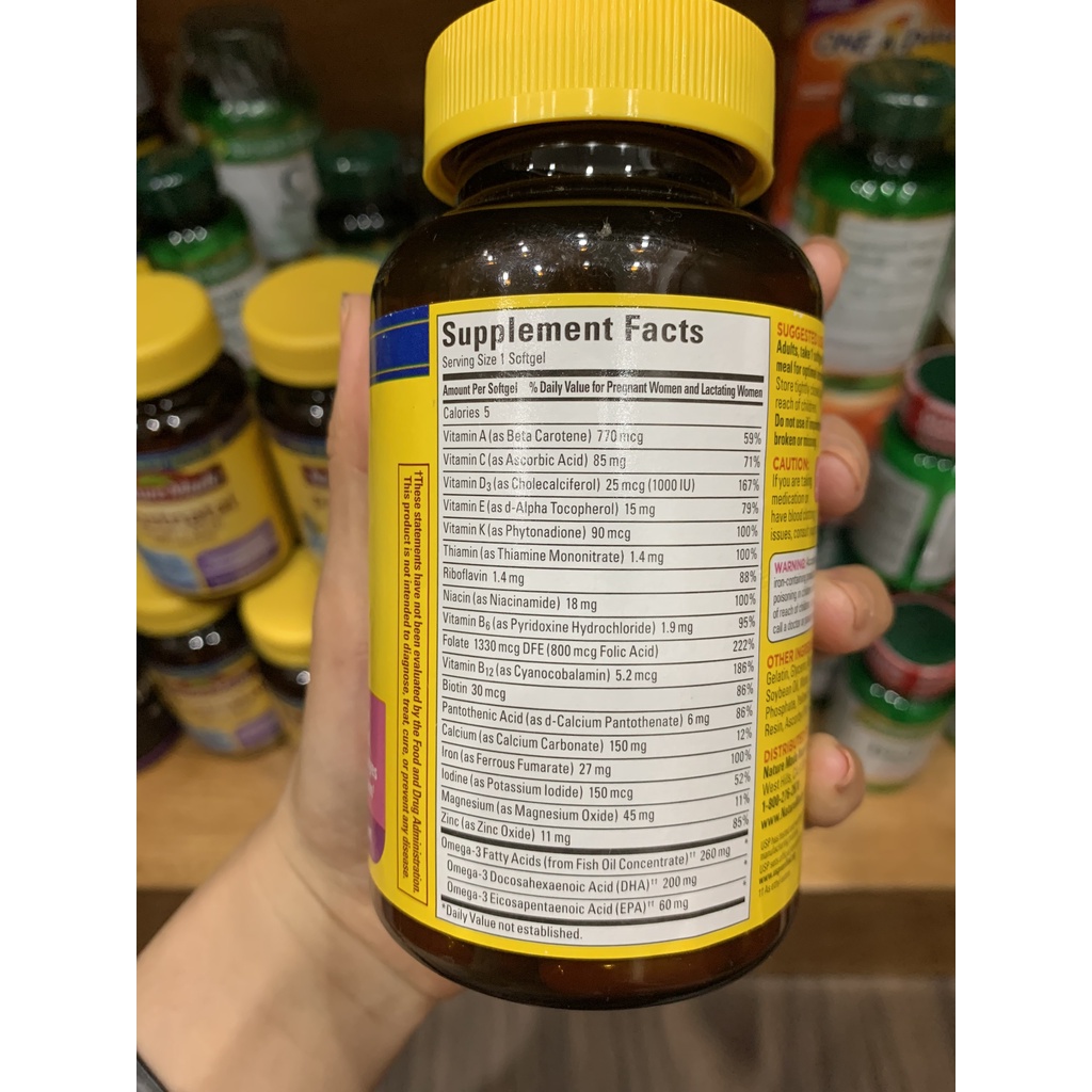 Vitamin Tổng Hợp Cho Mẹ Bầu - NATURE MADE - Prenatal Vitamin + DHA - 110 viên