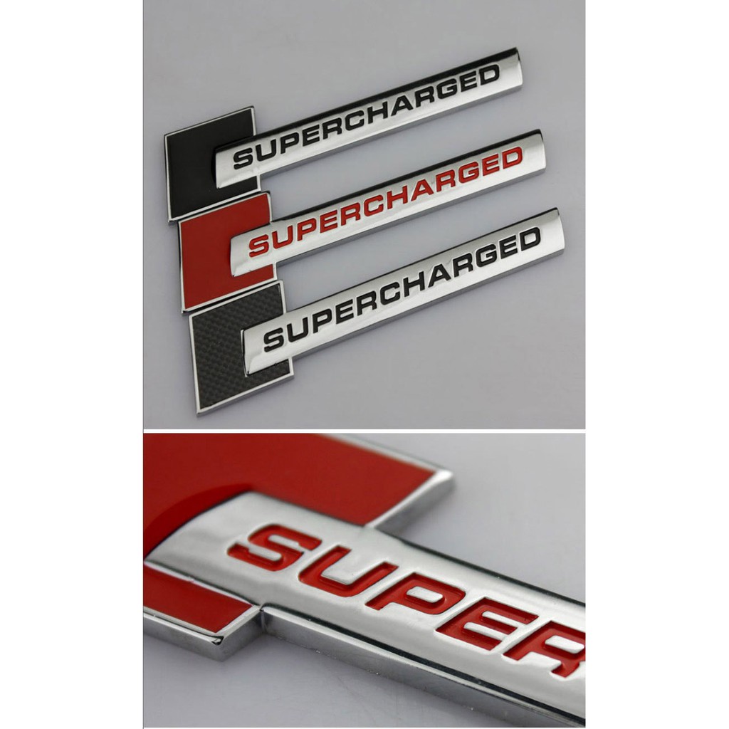 Logo Chữ SUPERCHARGED Dán Trang Trí Xe ô Tô MS-128