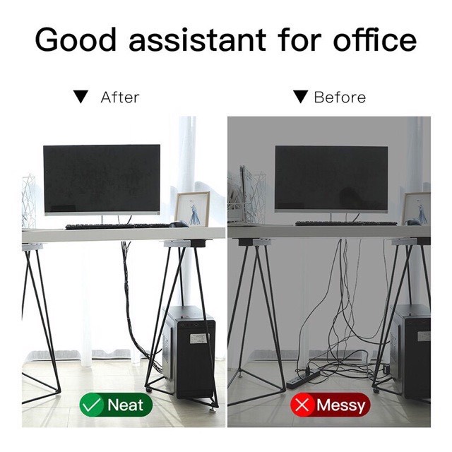 Dây cuốn Baseus Velcro dính cố định gọn cáp sạc dây máy tính đồ điện tử dây điện Setup Bàn làm việc học tập