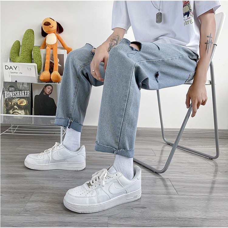 Quần baggy jean rách nam nữ mới k788 2 2021 Pon.mens
