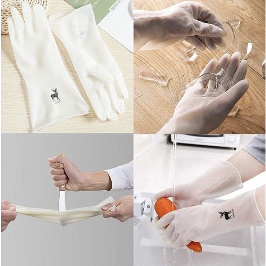 Bao tay rửa chén Con Hươu tiện lợi bảo vệ tay khỏi hoá chất – Găng tay rửa chén