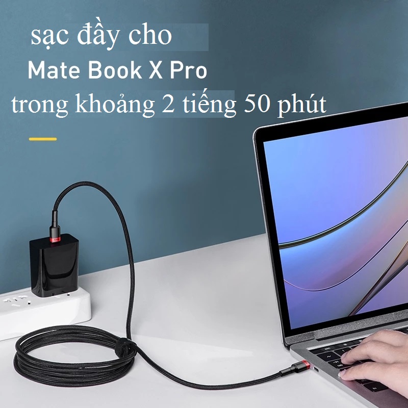 Cáp sạc Type C to Type C Baseus cafule dòng 5A sạc nhanh PD 100W dùng sạc cho Samsung/Macbook/ipad