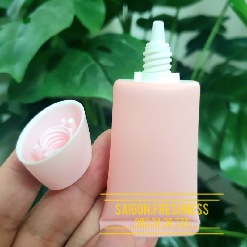 Tuýp nhựa, chai đựng sữa rửa mặt, gel 10ml 50ml 100ml, thân hồng baby