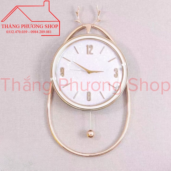 Đồng Hồ Treo Tường Nghệ Thuật Quả Lắc Hình Đầu Hươu TP-111