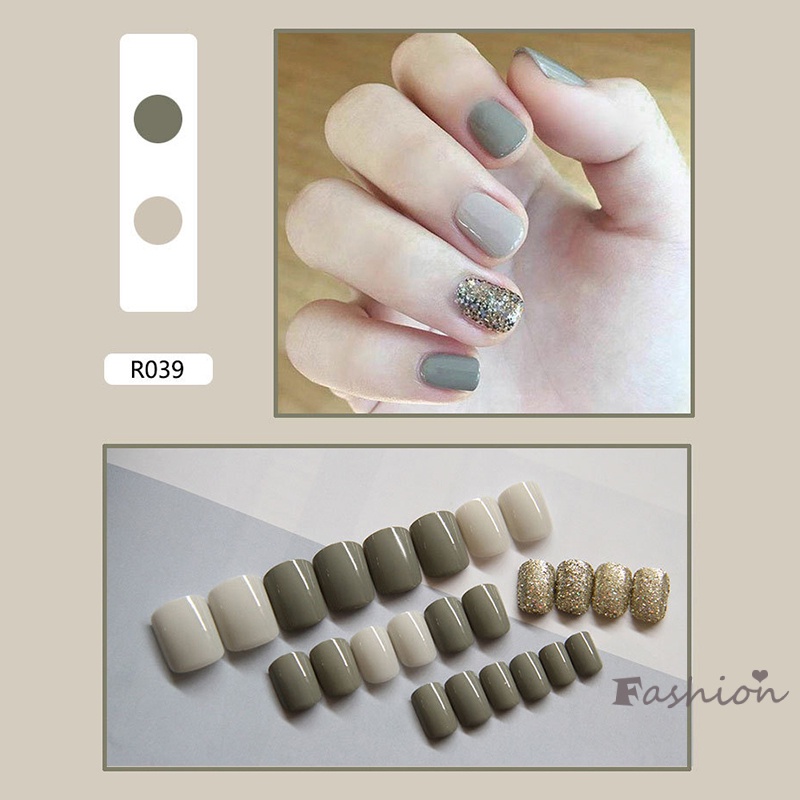 Set 24 Móng Tay Giả Họa Tiết Hoa Ngọt Ngào Có Thể Tháo Rời