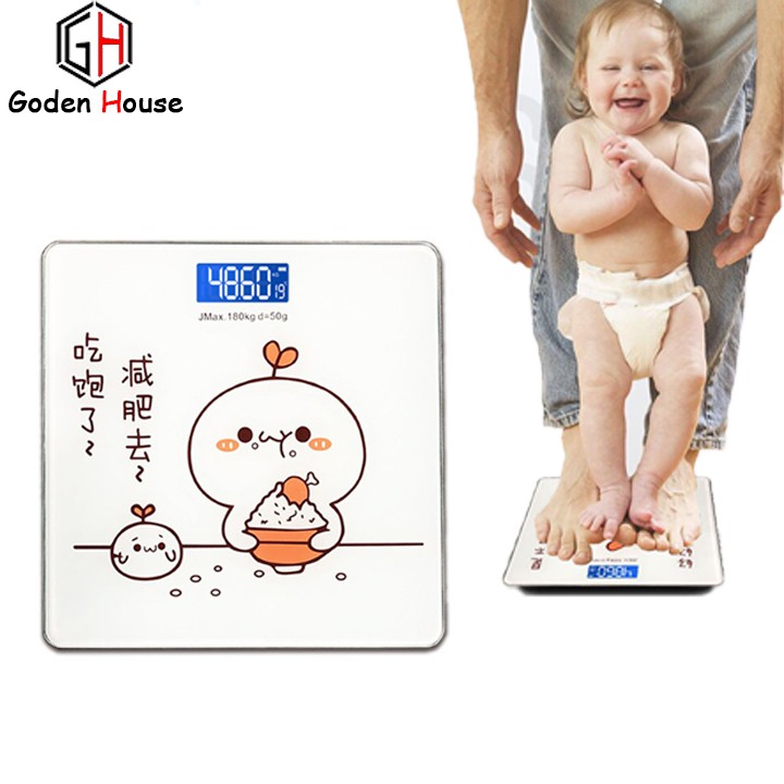 Cân điện tử Goden House max 180kg cao cấp, cân điện tử gia đình tặng kèm thước dây - bảo hành 12 tháng.