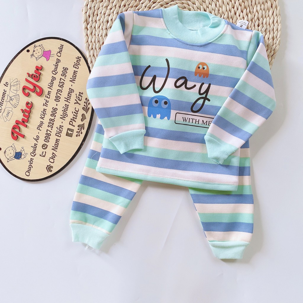 BỘ NỈ KẺ CỔ CHUI CHO BÉ (7-16KG)